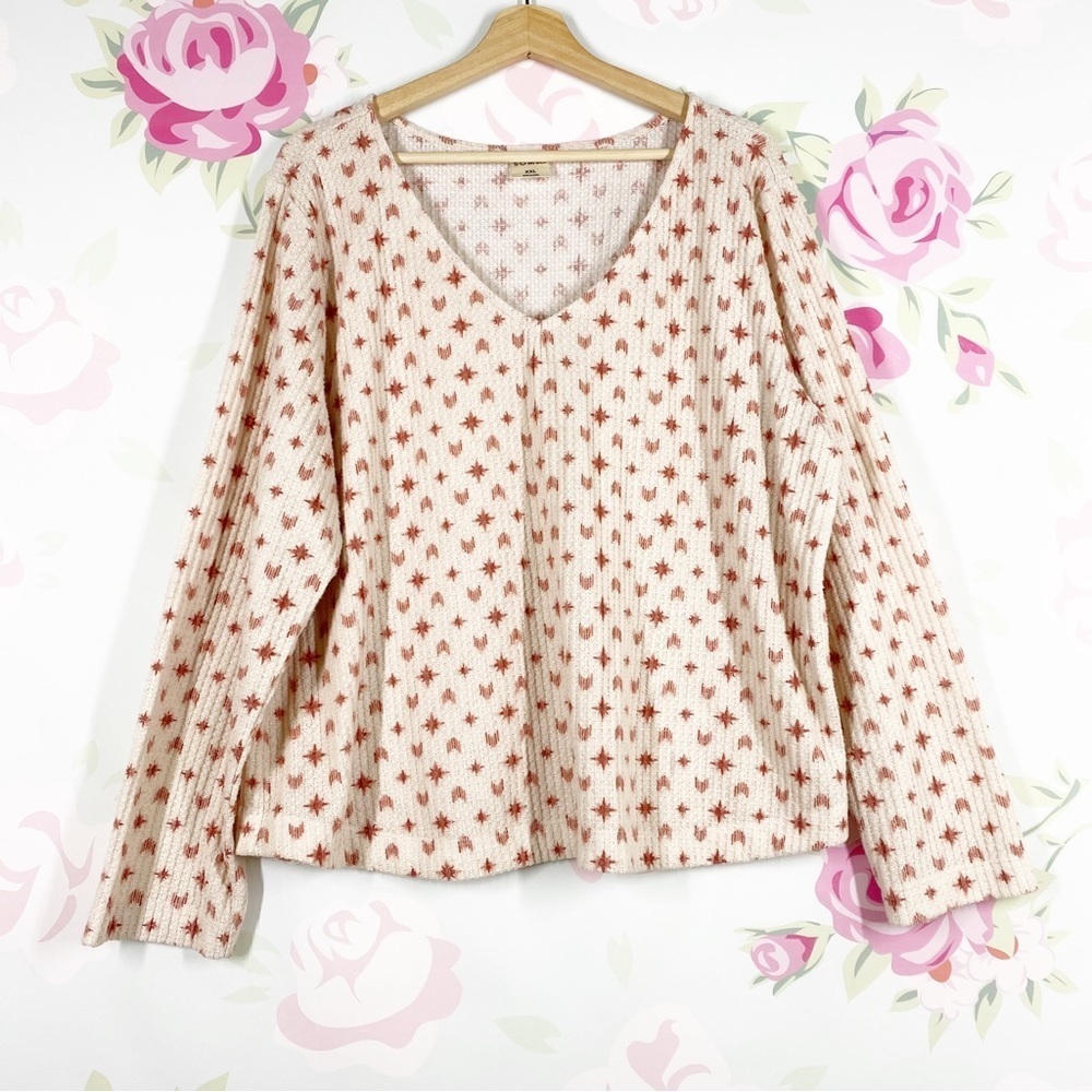SOMA Printed Waffle Knit Lounge Pajama Top XXL